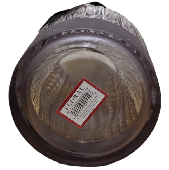 Debi Lilly Smokey Gray Heavyweight Holiday Herringbone Candle Holder Vase - Picture 4 of 9